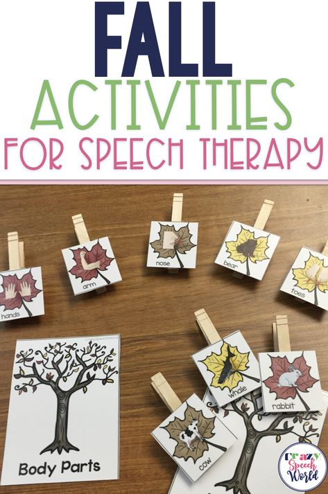 {New} Fall Speech Activities Fall Speech Therapy, Speech Therapy Activities Preschool, Activities For Speech Therapy, Speech Therapy Crafts, Love Speech, Fall Themes, Preschool Speech Therapy, Speech Language Activities, Slp Activities