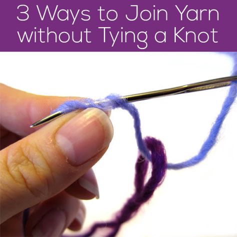 Today, I’m going to show you my 3 favorite ways for joining a new yarn without tying a knot. These techniques can be used: When you’ve run out of yarn, and want to join a new ball of the same color To change to a new color according to the pattern (although the color change … Join Yarn, Joining Yarn, Artisan Yarn, Knitting Help, Knitting Stitches Tutorial, Magic Ball, Knitting Tutorials, Knitting Tips, Crochet Tips