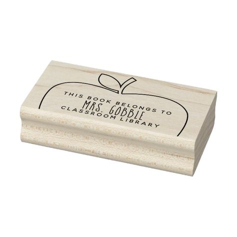 Teacher's Classroom Library Apple Rubber Stamp | Zazzle.com Teacher Gift Guide, Classroom Wishlist, Teacher School, Book Stamp, Wood Stamp, Classroom Library, Future Classroom, Back To School Supplies, Back To School Gifts