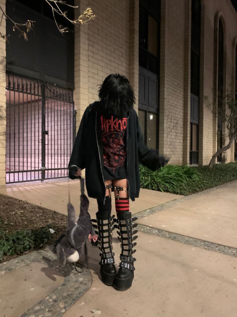 Demonia Outfit, Grunge Alternative Fashion, Alt Style Outfit, Metal Outfit, Alt Outfits, Emo Outfits, Punk Outfits, Slipknot