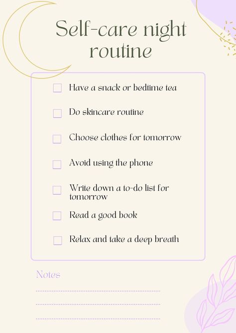 Sleep Is the New Self-Care Building a self care night routine can feel intimidating. Where to start, what to do, and, overall, how to have a self care night? This checklist can help you get started. Practicing self care before bed can help you get better sleep, which can, in turn, improve your mental clarity, productivity, motivation, and energy. It can also encourage you to dedicate some time to relaxation, which is crucial to your mental and physical health. Once A Month Self Care, Relaxing Things To Do Before Bed, Best Self Care Routine, Self Care Night Checklist, Girly Morning Routine, How To Relax, What To Do Before Bed, Simple Night Routine, Night Checklist