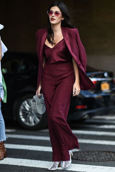 Want to Try the Monochrome Trend? Start with These 8 Flattering Colors #purewow #advent calendar #shopping #fashion #shoppable #street style #outfit ideas #style #how-to Christmas Offer, Street Style New York, Monochromatic Fashion, Burgundy Outfit, Burgundy Blazer, Shoplook Outfits, Monochromatic Outfit, Monochrome Outfit, Chic Gowns