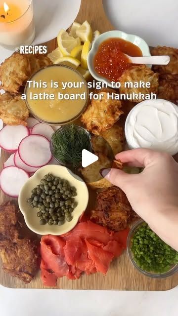 Latke Board, Hanukkah Food, How To Celebrate Hanukkah, Charcuterie Boards, Easy Food To Make, Charcuterie Board, Kitchen Renovation, Holiday Recipes, Hanukkah