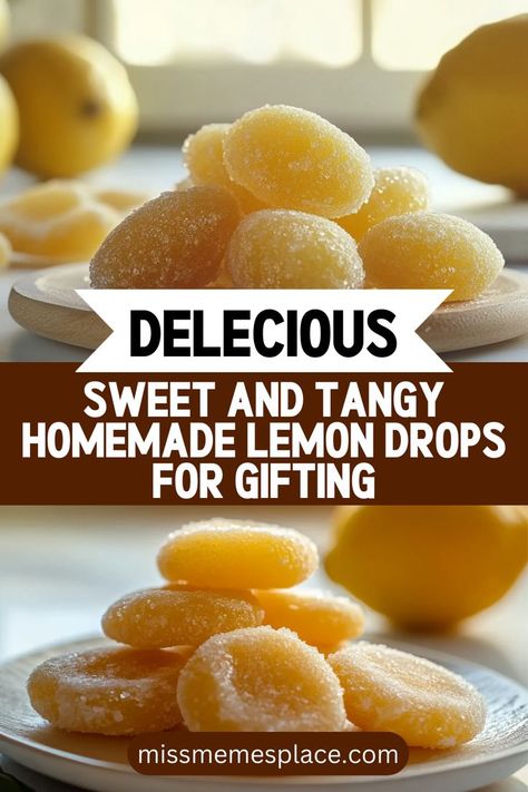 Honey Drops Recipe, Fresh Lemon Ideas, Recipes With Real Lemons, Lemon Drop Gift Basket, What Can I Do With Lemons, Lemon Hard Candy Recipe, Lemon Peel Candy, Healthy Lemon Snacks, Lemon Gift Ideas