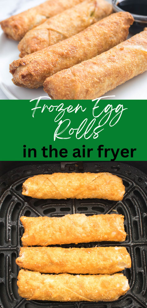 Prepare frozen egg rolls in the air fryer for a quick and easy meal! These delicious Chinese restaurant favorites are ideal for dinner, cooking up fast and crispy. Egg Roll In Air Fryer, Frozen Egg Rolls In Air Fryer, Egg Roll Recipes Air Fryer, Air Fryer Frozen Food, Air Fryer Egg Rolls, Frozen Egg Rolls, Shrimp Egg Rolls, Air Fryer Recipes Chicken Breast, Chicken Egg Rolls