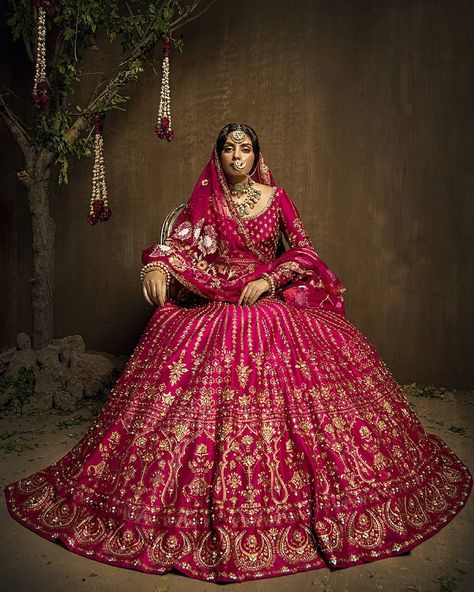 Ali Xeeshan on Instagram: “Hey girls! We have found the perfect shade of pink for you!💓 SWABI - 7 SINS A Magenta pink raw silk lehanga choli is incrusted with…” Pink Lehenga Choli, Pink Bridal Lehenga, Latest Bridal Lehenga, Raw Silk Lehenga, Desi Wedding Dresses, Wedding Lehenga Designs, Bridal Lehenga Collection, Indian Bridal Lehenga, Traditional Indian Dress