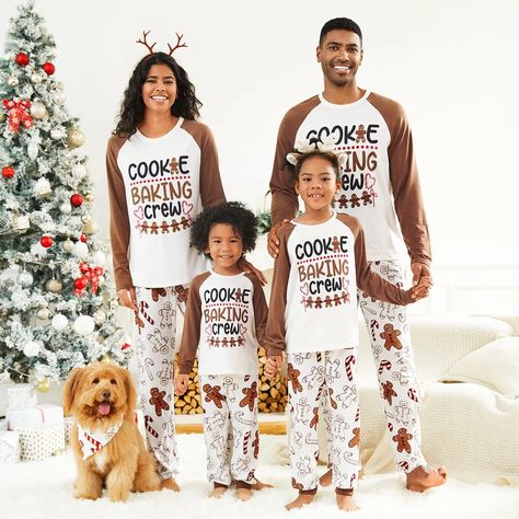 Gingerbread Man Pattern, Christmas Pajamas Family, Cookie Baking Crew, Cute Gingerbread Man, Family Matching Pajamas, Pj Party, Christmas Pj, Matching Pajama, Matching Christmas Pajamas