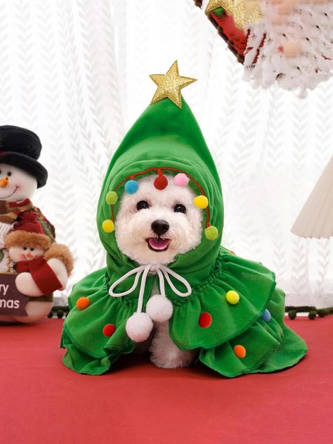 Christmas Pet Clothes, Christmas Tree Costume, Tree Costume, Christmas Dog Outfits, Christmas Tree Dog, Christmas Throw Blanket, Dog Winter Clothes, Tree Sweater, Christmas Pet