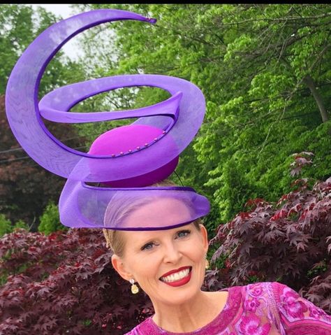 Crinoline Fascinator, Purple Fascinator, British Hats, Kentucky Derby Fascinator, Royal Ascot Hats, Occasion Hats, Derby Fascinator, Couture Hats, Ascot Hats