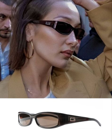 Edgy Fits, Fall Sunglasses, Vintage Sunnies, 90s Sunglasses, Small Sunglasses, Gucci Glasses, Bella Hadid Style, Color Frame, Gucci Vintage