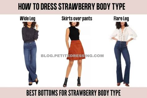 How to Dress Strawberry Body Type (the Complete Guide) Strawberry Body Type Outfit, Strawberry Shaped Body Fashion, Strawberry Body Type, Body Type Clothes, Inverted Triangle Body Shape, Triangle Body Shape, Narrow Waist, Inverted Triangle, Broad Shoulders