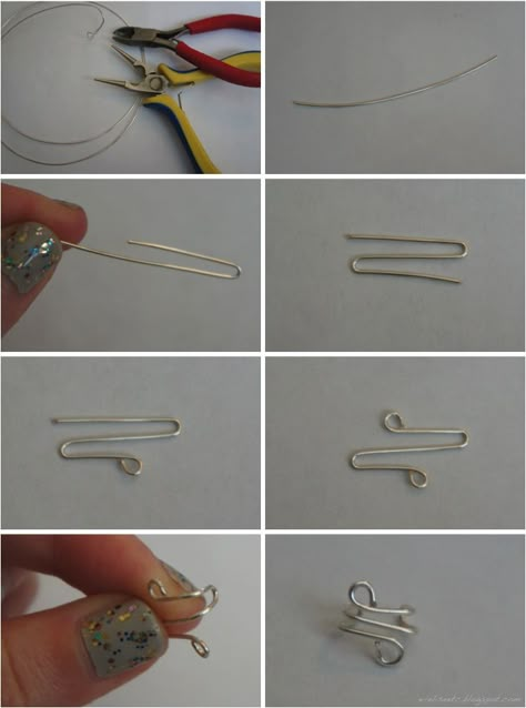 Ear Cuff Tutorial, Ear Cuff Diy, Cincin Diy, Cuffs Diy, Simple Ear Cuff, Wire Ear Cuffs, Wire Jewelry Rings, Diy Jewelry Rings, Bijoux Fil Aluminium