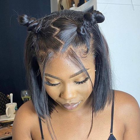 Natural Hair Styles Short Black Hair, Closure Bob Wig, Quick Natural Hair Styles, Sassy Hair, Short Straight Hair, Flat Iron Hair Styles, Hair Ponytail Styles, Short Bob Wigs, Ponytail Styles