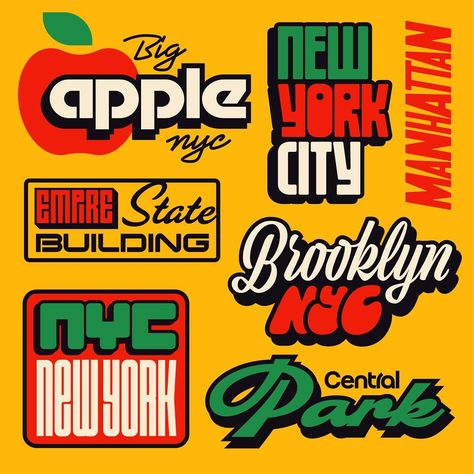 Rafael Serra | New York City 🍎 . . . #nyc #newyork #faelpt #goodtype #lettering #typography #typeface #logo #typedesign #typematters #type #design… | Instagram New Typography Design, Converse Graphic Design, Street Logo Design, Nyc Typography, Urban Logo Design, S Typography, Type Logos, City Logos Design, Sticker Typography