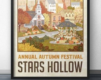 Stars hollow poster | Etsy Gilmore Girls Poster, Hollow Art, Deco Retro, Stars Hollow, Girl Posters, Retro Mode, Textured Artwork, Gilmore Girls, Art Moderne