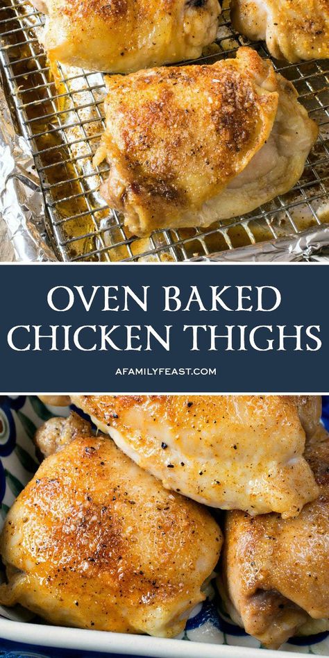 Cook Chicken Thighs In Oven, Baked Bone In Chicken, Chicken Thighs In Oven, Oven Roasted Chicken Thighs, Baked Chicken Recipes Oven, Cooking Chicken Thighs, Chicken Thights Recipes, Oven Baked Chicken Thighs, Oven Chicken Recipes