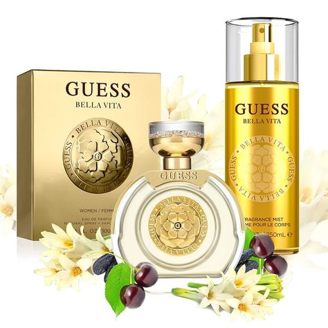 Introducing Guess Bella Vita, an elegant and luxurious women's perfume for the glamourous Guess girl. This fruity floral oriental fragrance brings Guess back to its roots and instills confidence. Perfume Types, Perfume For Ladies, Affordable Fragrances, Guess Seductive, Ladies Perfume, Apply Perfume, Best Perfumes For Women, Guess Clothing, Best Perfumes