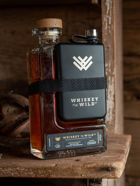 Whiskey In The Wild...smooth and delicious with a rich dark chocolate flavor Canadian Whiskey, Spartan Race Training, Black Elderberry, Whiskey Flask, Race Training, Spartan Race, Xmas Ideas, In The Wild, Embossed Logo