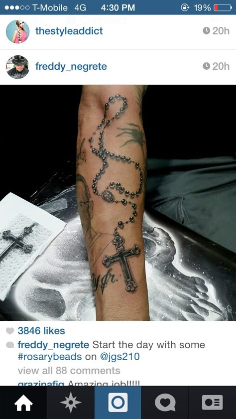 Rosery Tattoos On Arm, Forearm Rosary Tattoo For Men, Rosary Tattoo For Men Arm, Cross Chain Tattoo, Rosary Tattoo For Men, Preston Tattoo, Rosary Ankle Tattoos, Rosary Tattoo Arm, Rosary Tattoo On Hand