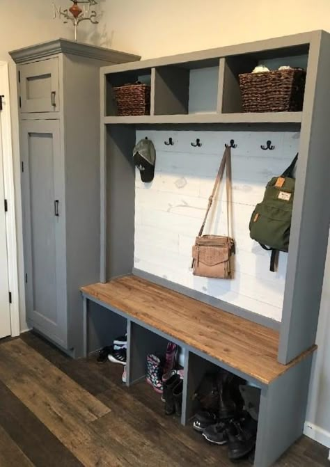 Built In Drop Zone, Drop Zone Entryway, Small Drop Zone, Diy Drop Zone, Drop Zone Ideas Entryway, Entryway Drop Zone, Drop Zone Ideas, Small Mudroom Ideas, Mudroom Remodel