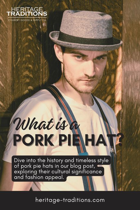 Unlock the secrets of the classic pork pie hat in our latest blog! Dive into its history and discover its enduring style. #Fashion #HatStyle #porkpiehat #fashion #mensfashion #mensstyle Pork Pie Hat Women Outfit, Pork Pie Hats Men, Pork Pie Hat, Buster Keaton, Hat Tutorial, Pork Pie, Felt Fedora, Hat Fashion, Hats For Men