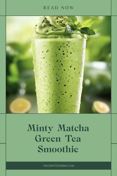 A Minty Matcha Green Tea Smoothie that combines rich matcha flavor with a refreshing hint of mint. This drink enhances your health routine with nutrient-packed ingredients and is perfect for a quick refreshment. Matcha Powder Smoothie, Matcha Green Tea Smoothie, Antioxidant Smoothie, Matcha Mint, Green Tea Smoothie, Tea Smoothie, Mint Smoothie, Sweet Smoothies, Matcha Smoothie