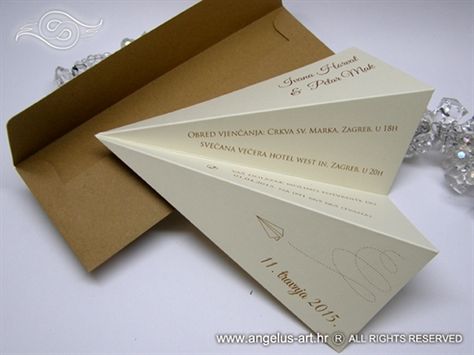 Paper Airplane Invitation, Airplane Wedding Invitations, Plane Wedding, Unusual Wedding Invitations, Airplane Wedding, Aviation Wedding, Invitation Design Inspiration, Wedding Graphics, Unusual Wedding