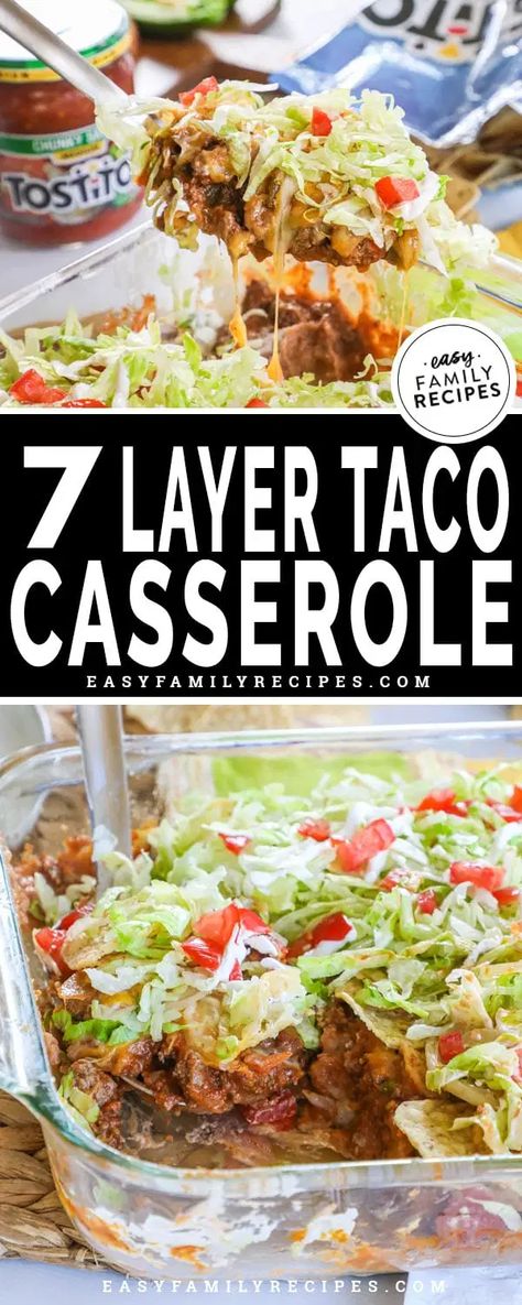 Layer Taco Casserole, Taco Salad Casserole, Taco Casserole With Tortillas, Ground Beef Taco Meat, Beef Taco Meat, Layered Taco Salads, Ground Beef Taco, Ground Beef Dinner, Dinner Casserole Recipes