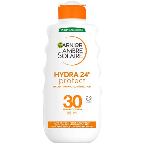 Experience advanced broad-spectrum sun protection with the Ambre Solaire Ultra-Hydrating Shea Butter Sun Protection Cream SPF30.  The ultra-hydrating formula is enriched with responsibly sourced shea butter from Burkina Faso, as part of Garnier’s solidarity sourcing project, leaving skin feeling soft and nourished for up to 24 hours. The SPF30 lotion helps to shield skin from UBA and UVB rays, while leaving skin feeling smooth and supple. Sun Protection Cream, Sun Lotion, Skin Foundation, After Sun, Sun Cream, Sun Care, Moisturizing Lotions, Cream Lotion, Xanthan Gum