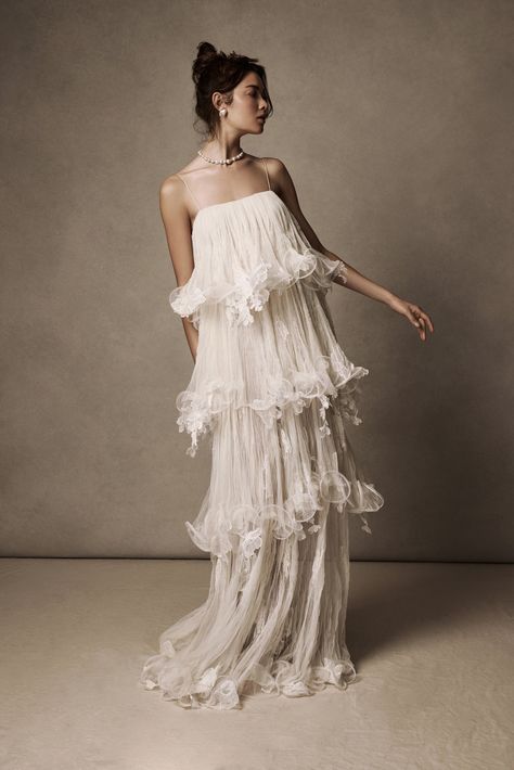 Danielle Frankel, Chic Wedding Dresses, Ruffle Wedding Dress, Tulle Gown, Fall 2022, Bridal Wedding Dresses, Bridal Inspiration, Wedding Dress Inspiration, Bridal Couture