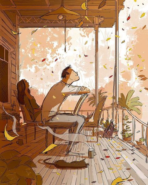 10+ Heartwarming Comics Show That Love Is Always In The Details - 9GAG Romantic Whatsapp Status, Pascal Campion, Atif Aslam, Memorization, Leaves Fall, Family Illustration, Art Et Illustration, Wow Art, Falling Leaves