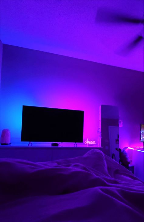 Led Lighting Bedroom, Luxury Room Bedroom, Chill Room, Neon Room, Future Apartment Decor, Room Goals, Tv Led, Aesthetic Rooms, Dreamy Room