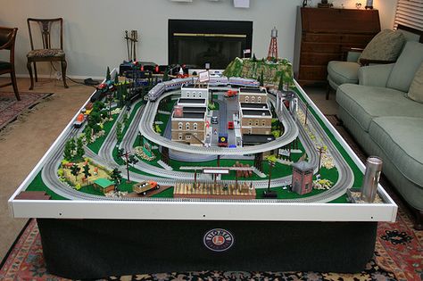 lionel train track table long - Google Search Lionel Trains Layout, Model Train Table, Electric Train Sets, Model Training, Train Kit, Hobby Trains, Toy Trains Set, Train Table, Model Train Sets