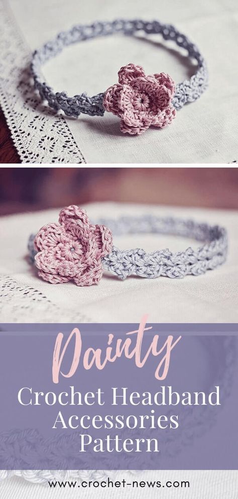 Crochet Headband Accessories Pattern - Crochet News Crochet Flower Headbands, Crochet Headband Pattern Free, Baby Headbands Crochet, Headband Accessories, Simple Headbands, Crochet Headband Pattern, Crochet Baby Girl, Adorable Crochet, Baby Clothes Patterns