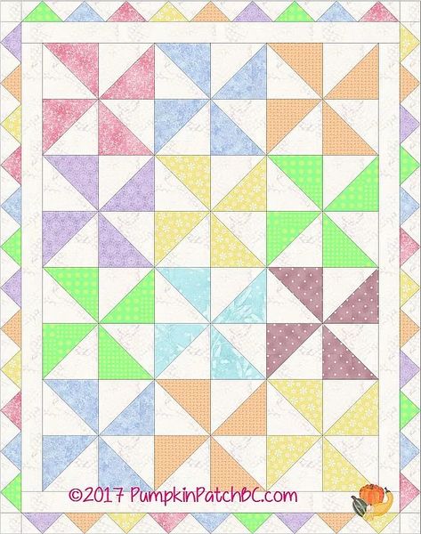 Pumpkin Patch BC Pinwheel Baby Quilt, Pinwheel Quilt Pattern, Baby Quilt Tutorials, Moda Bake Shop, Pin Wheel, Prairie Points, Baby Quilt Pattern, Baby Quilt Patterns, Scrap Quilt Patterns