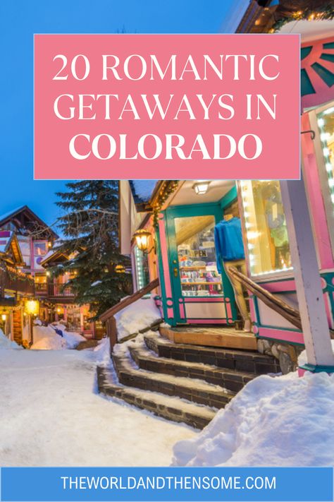 Plan a romantic rendezvous amidst the Colorado peaks! 🏔️💖 Delve into our blog post showcasing '20 Romantic Getaways in Colorado, That You'll LOVE!' 🌹🌄 Whether you're a couple of adventurers or seeking relaxation, Colorado offers the perfect escape. Let's explore the allure of the Rocky Mountains and create memories that'll last a lifetime! 🍃💏 Colorado Getaways For Couples, Colorado Honeymoon Winter, Colorado Couples Vacation, Romantic Winter Getaways In The Us, Colorado Hot Springs Map, Romantic Anniversary Trips, Colorado Places To Visit, Weekend In Denver, Romantic Winter Getaways