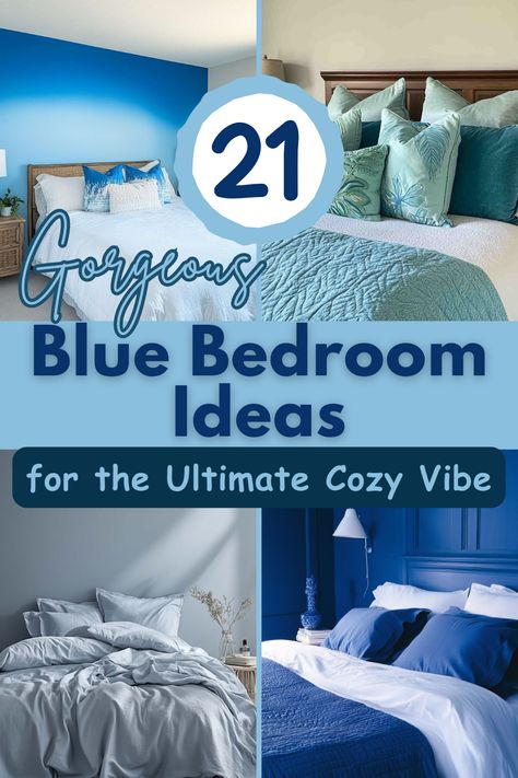 Looking to give your bedroom a calming makeover? Explore 21 stunning Blue Bedroom Ideas that blend style and comfort, perfect for creating your dream sanctuary. Whether you love soft pastels or bold navy tones, there's a blue for you! Cornflower Blue Bedroom Ideas, Blue Beige Bedroom Ideas, Light Blue Headboard Bedroom, Light Blue Bedroom Ideas For Women, Small Blue Bedroom, Sky Blue Bedroom, Blue Teen Bedrooms, Coastal Blue Bedroom, Denim Blue Walls