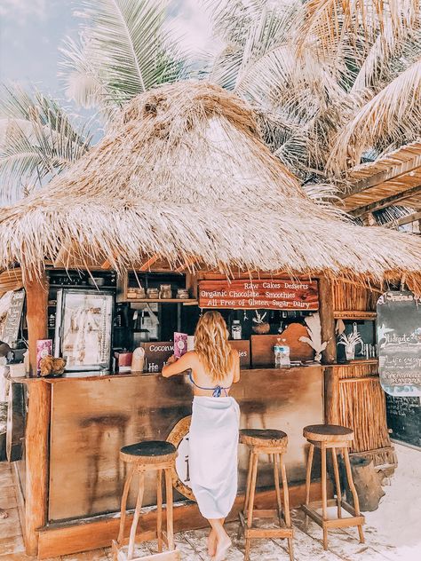 Beach Bars Design, Beach Bar Design Ideas, Tulum Bar, Beach Bar Party, Beach Design Ideas, Outdoor Tiki Bar, Outdoor Restaurant Design, Tiki Bar Decor, Cafe Shop Design