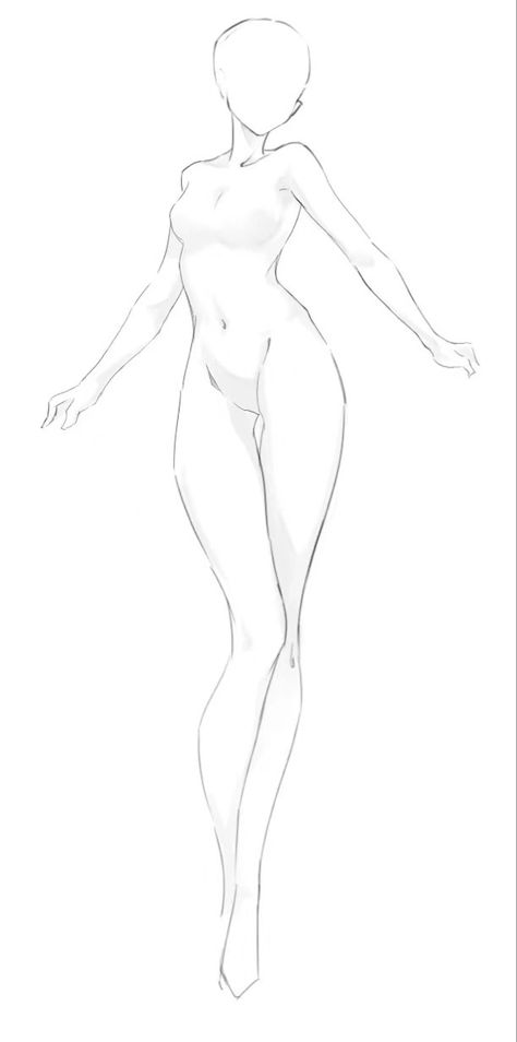 Female Body Base Drawing Reference, Goddess Reference Pose, Female Drawing Poses Standing, Girl Posing Reference Drawing, Anime Body Shape, Elegant Standing Poses Reference Drawing, Girl Body Reference Drawing, Anime Body Base Female Pose, Woman Drawing Reference Poses