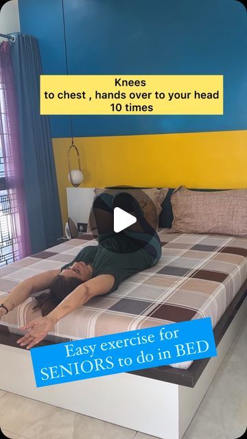 Ritu dhankhar on Instagram: "Easy exercises for seniors to do lying down in bed. Seniors can stay fit and active with these easy exercises. #seniorshealthandfitness #bedroomexercise #seniorsfitness" Lying Down Exercises, Bed Exercises For Thighs, Bed Exercises, Bed Yoga, Exercises For Seniors, Bed Workout, Easy Exercises, Thigh Exercises, Senior Fitness