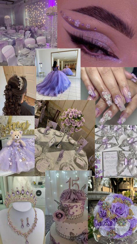 Quince idea light purple Purple Quinceanera Theme Chambelanes, Debut Theme Ideas Purple, Fairytail Quince Theme, Purple Quinceanera Venue Ideas, Quinceanera Repunzal Theme, Quince Tangled Theme, Lilac 15 Decorations, Sweet 16 Party Ideas Themes Purple, Repunzal Themed Quince