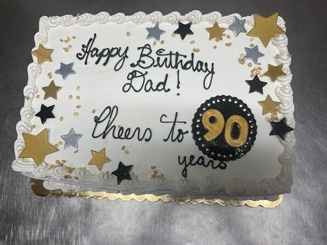 90th Birthday Cake Ideas, Birthday Cake Ideas For Men, Cake Ideas For Men, 90th Birthday Cakes, Dad Birthday Cakes, Birthday Sheet Cakes, Dads Birthday, Sheet Cakes, Happy Birthday Dad