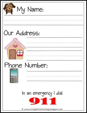 Printable for learning address and phone number. Print and send home for them to practice. Daisy safety pin. 123 Homeschool 4 Me, Raising Arrows, Planning School, Kindergarten Prep, Yucca Plant, Homeschooling Resources, Kindergarten Readiness, Homeschool Kindergarten, Address Card