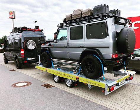 On the way to the offroad park  roof top ten G Class Overland, American Expedition Vehicles, Big Garage, Rc Vehicles, Adventure Van, Sprinter Van Conversion, Mercedes G Wagon, Big Wheels, Bug Out Vehicle