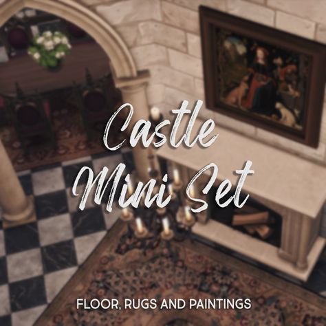 Checkered Floor, Sims 4 Decades Challenge, Fantasy Play, Sims Medieval, Antique Paintings, Vintage House Plans, Castles Interior, New Mods, Sims 4 Cc Furniture