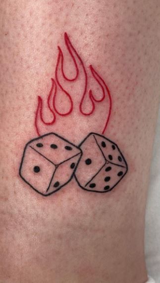 Dice Tattoos, Dice Tattoo, Tattoo Me, Flame Tattoos, Snake Eyes, T Art, Get A Tattoo, A Tattoo, Tattoos With Meaning