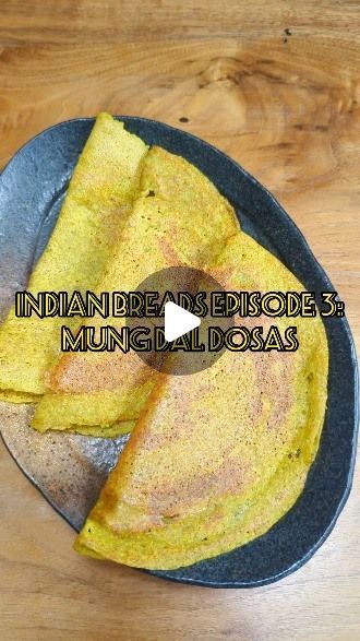 Karan Gokani on Instagram: "🇮🇳INDIAN BREADS EP 3: MUNG DAL DOSA

TIPS AND INGREDIENTS ⬇️

This dosa (think Indian pancake/crepe) is an easy, quick and healthy recipe that's great on its own, with some chutney, stuffed, or as a vehicle for your curry. 

The full method is in the video but top tips are:

1. If using any other lentils you'll need to soak them longer. And if you don't have the green mung you can go with all husked (yellow) or vice versa.

2. I like making this on a thick cast iron pan/skillet, but it works equally well on a non stick pan. Make sure the pan, whatever you choose to use, is hot and completely clean/dry when the dosa batter goes down, so it sticks. 

3. Oil is added onto the dosa, think of it as 'reverse frying'! 

5. You can freeze the batter or keep it refrige Mung Dal Recipe, Instant Dosa Batter Recipe, Rice Dosa Recipe Video, Neer Dosa Recipe Video, Indian Pancakes, Millet Dosa Batter, Neer Dosa, Dosa Batter, Indian Breads