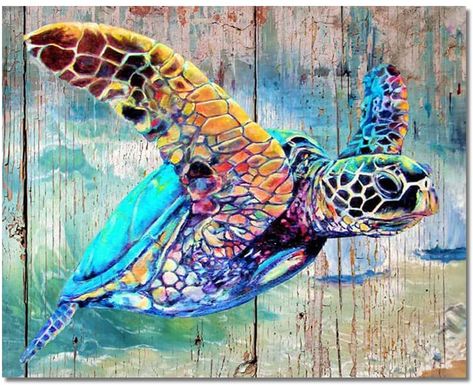 Sea Turtle Bathroom, Quilled Birds, Turtle Bathroom, Sea Turtle Painting, Sea Turtle Wall Art, Modern Landscape Painting, Turtle Wall Art, Nautical Wall Decor, Turtle Painting