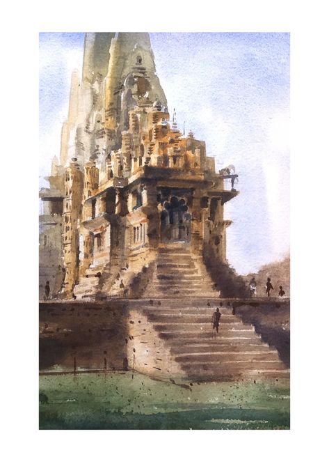 Water colour painting Khajuraho Painting, Colour Painting, Water Colour, Paint Colors, Watercolor Paintings, Water, Quick Saves, Paint Colours