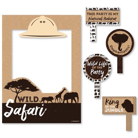 Safari Photo Booth, Photo Booth Picture Frame, Photo Booth Picture Frames, Frame Props, Baby Shower Photo Booth, Safari Theme Party, African Crafts, Wild Safari, Bird Poster